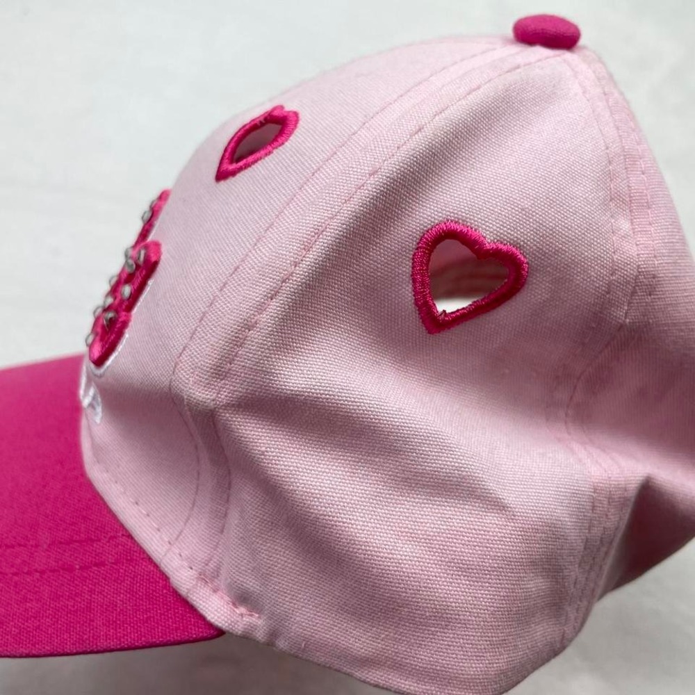 Vintage Y2K‎ Pink Heart Cutout Roma Italy Baseball Cap Style Hat - Picture 2 of 7